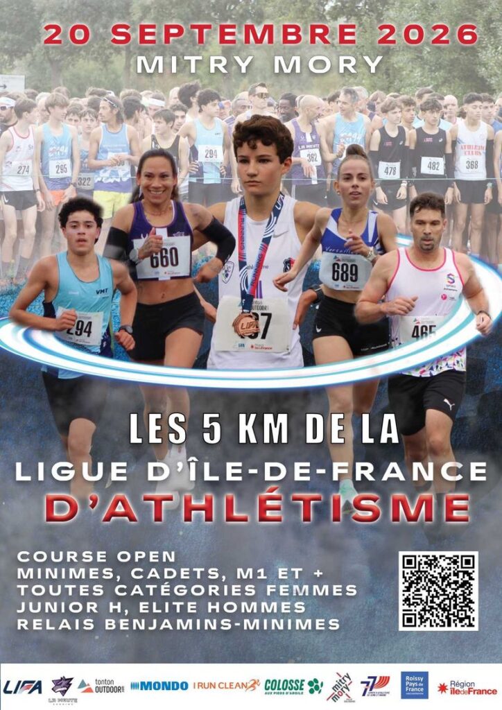 Affiche - 5 km de la Ligue d&rsquo;Île-de-France d&rsquo;Athlétisme