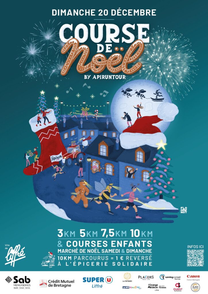 Affiche - Course de Noël by Apiruntour