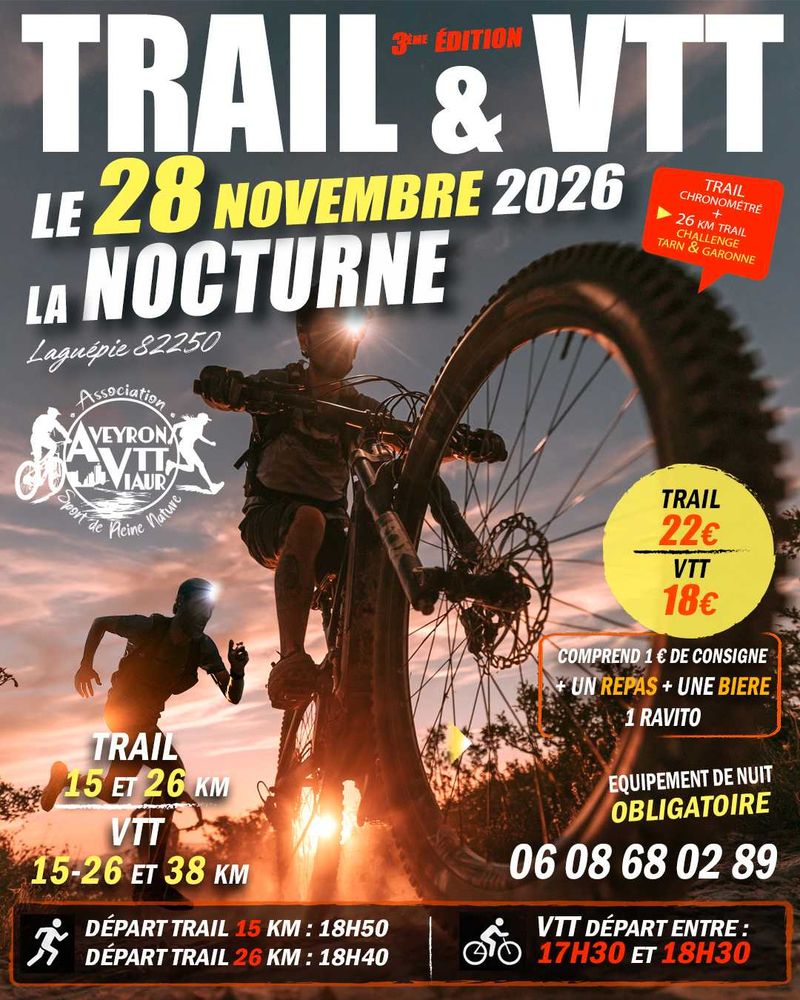 Affiche - La Nocturne – Trail ou VTT