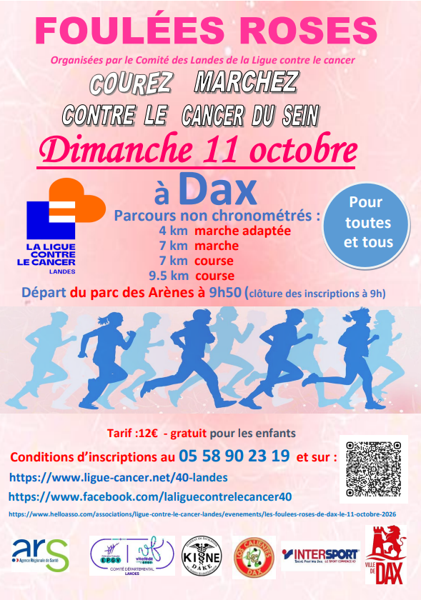 Affiche - Les Foulées roses de Dax