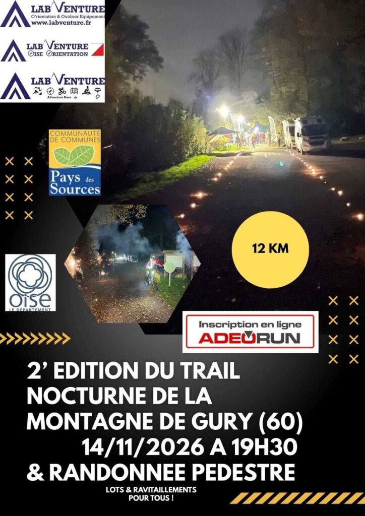 Affiche - Trail nocturne de la Montagne de Gury