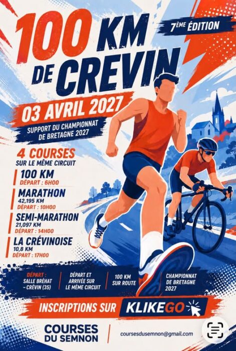 100km, Marathon, Semi-Marathon de Crevin et La Crevinoise