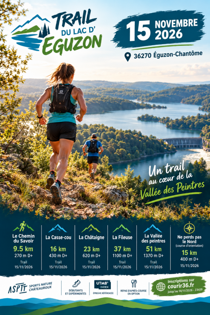 Affiche - Trail du lac d&rsquo;Éguzon Harmonie Mutuelle