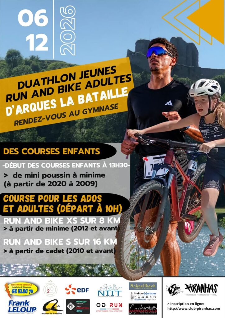 Affiche - Duathlon Jeune et Bike and Run d&rsquo;Arques la Bataille
